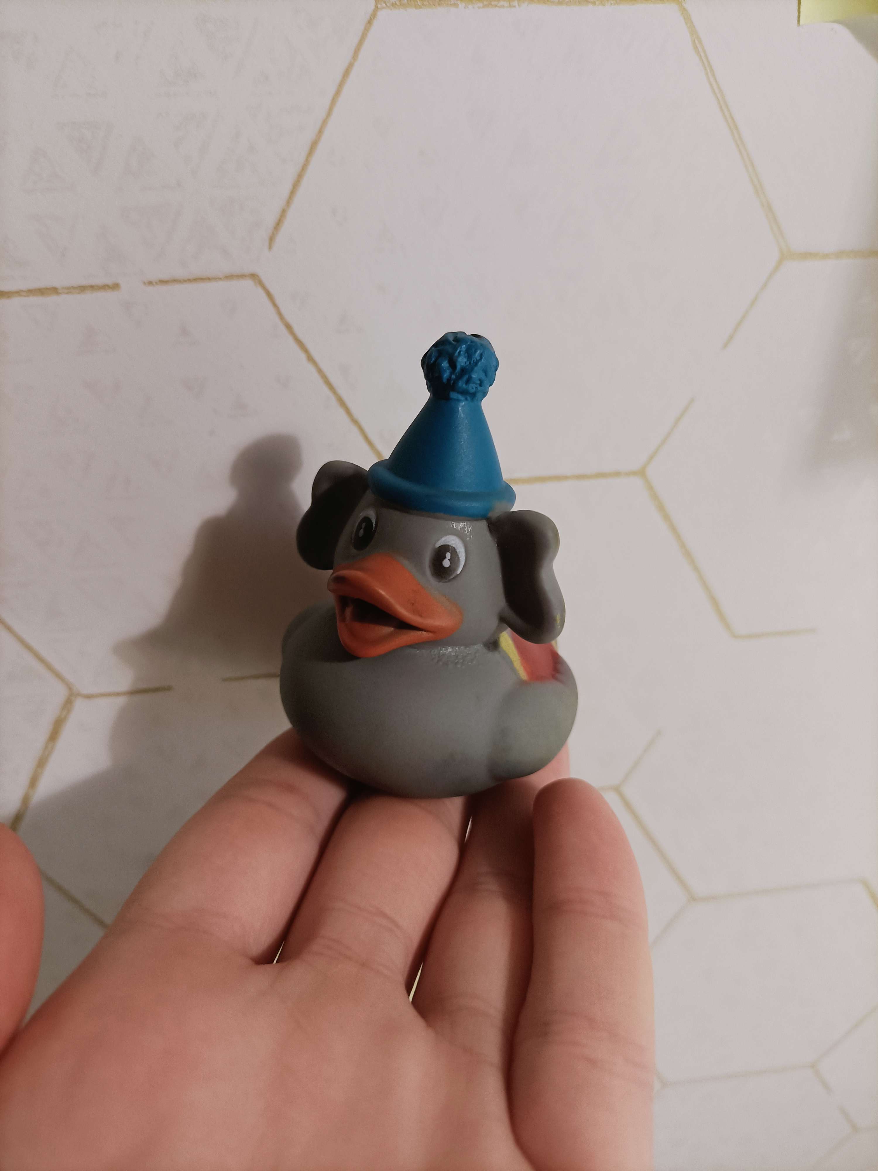 Picure of a rubber duck-circus elephant hybrid